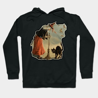 Halloween Witch & Broom Hoodie